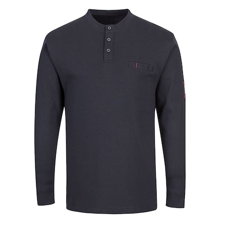 FR Henley Shirt, Button Placket, Navy, Medium MPN:FR32