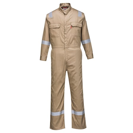 Bizflame Iona FR Coverall, 88/12, 8.2 cal/cm2 ATPV, Zipper, Khaki, 5XL MPN:FR94