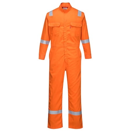 Bizflame Iona FR Coverall, 88/12, 8.2 cal/cm2 ATPV, Zipper, Orange, 5XL MPN:FR94