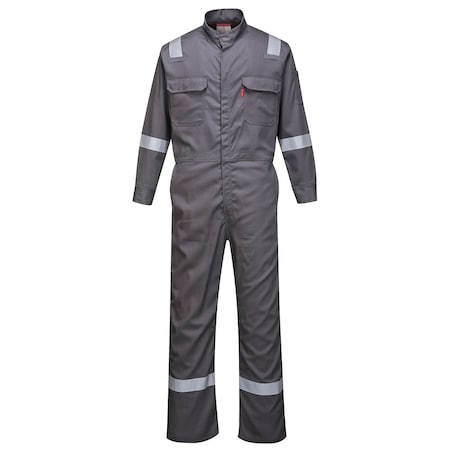 Bizflame Iona FR Coverall, 88/12, 8.2 cal/cm2 ATPV, Zipper, Gray, XL MPN:FR94