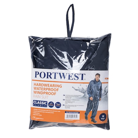 PVC Coated Rain Suit, XXXL, Pack Away, Navy, 3XL MPN:L440