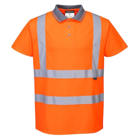 Hi-Vis S/S Polo Shirt RIS, Class 2, Type R, 100% Polyester, Orange, 3XL-Tall MPN:RT22