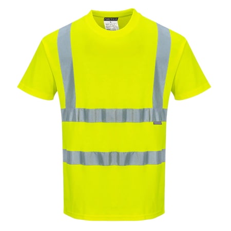 Cotton Comfort T-Shirt S/S, Class 2, Type R, 55% Cotton, 45% Polyester, Yellow, L-Tall MPN:S170