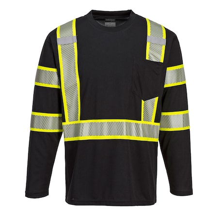 Iona Plus T-Shirt L/S, 100% Birdseye Polyester, Black, 6XL MPN:S346