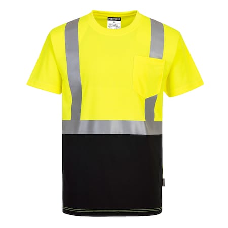 Nashville 2-Tone T-Shirt, Class 2, Type R, 55% Cotton, 45% Polyester, Yellow/Black, L MPN:S358