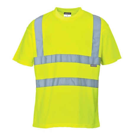 Hi-Vis T Shirt, Class 2, Type R, 100% Polyester, Yellow, 6XL-Tall MPN:S478
