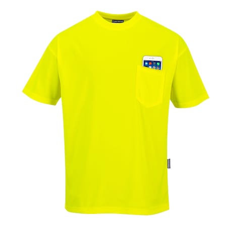 Short Sleeve Moisture Wicking T-Shirt, 100% Polyester, Yellow, 5XL MPN:S578