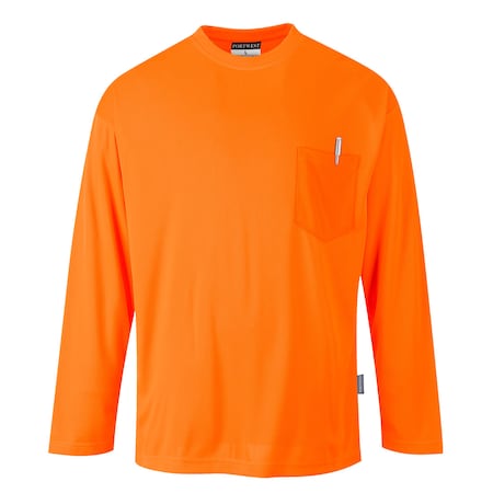 Long Sleeve Moisture Wicking T-Shirt, 100% Polyester, Orange, 5XL MPN:S579