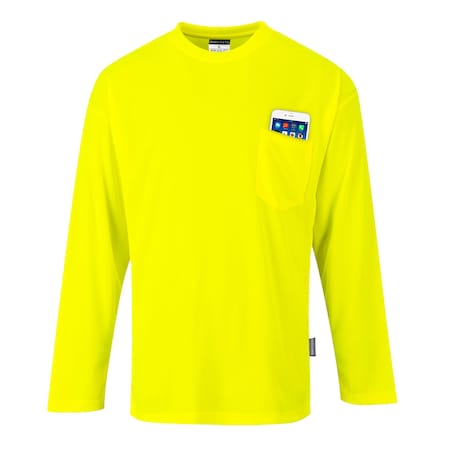 Long Sleeve Moisture Wicking T-Shirt, 100% Polyester, Yellow, 3X MPN:S579
