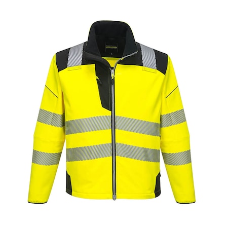 Hi-Vis Softshell Jacket, 94% Polyester, 6% Elastane, Yellow/Black, L MPN:T402