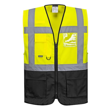 Warsaw Executive Hi-Vis Vest 3XL Class 1, Zipper 7 Pockets, 2 Mic Tab, ID Window MPN:UC476