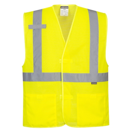Hi-Vis Economy Vest L, XL Class 2, Hook and Loop 2 Pockets MPN:UC492