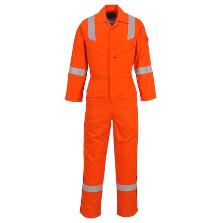 Bizflame FR Antistatic Coverall, 99% Cotton/1% Carbon Fiber, 7 oz. Fabric Weight, Orange, 3XL MPN:UFR21