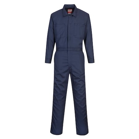 Classic FR Coverall, Bizflame 88/12 Fabric, Two-Way Zipper, Navy, 5XL MPN:UFR87