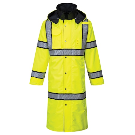 Hi-Vis Reversible Raincoat, 300D Oxford Weave Polyester with PU Coating Shell and Lining, S MPN:UH447