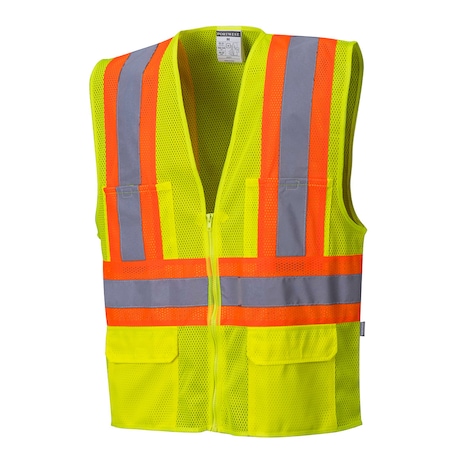 Tulsa Hi-Vis Vest S Class 2, Zipper 6 Pockets MPN:US371
