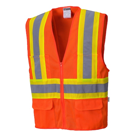 Tulsa Hi-Vis Vest 3XL Class 2, Zipper 6 Pockets MPN:US371