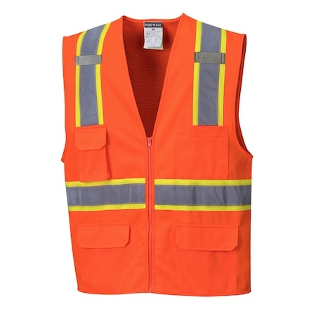 Jackson Hi-Vis Executive Vest 3XL Class 2 H Back, zipper 6 Pockets, 2 Mic Tab MPN:US372