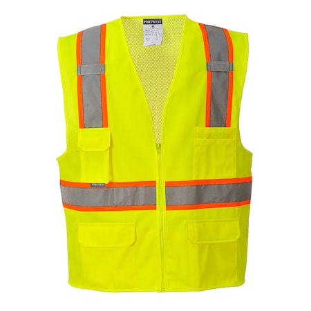 Jackson Hi-Vis Executive Vest XL Class 2 H Back, zipper 6 Pockets, 2 Mic Tab MPN:US372
