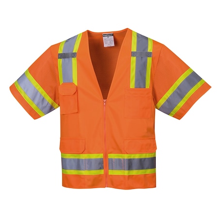 Aurora Hi-Vis Vest w/Sleeves 3XL Class 2, zipper 6 Pockets, 2 Mic Tab MPN:US373