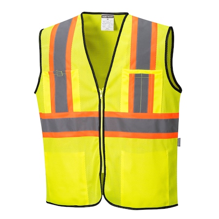 Frisco Hi-Vis Executive Safety Vest 4XL Class 2, Zipper 4 Pockets MPN:US381