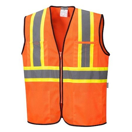 Frisco Hi-Vis Executive Safety Vest L Class 2, Zipper 4 Pockets MPN:US381