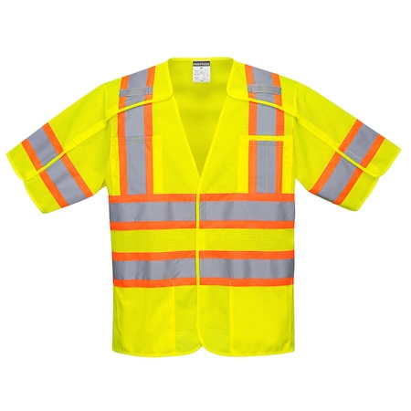 Hi-Vis Breakaway Vest w/Sleeves 3XL Class Class 3 4 Pockets, 2 Mic Tab MPN:US382