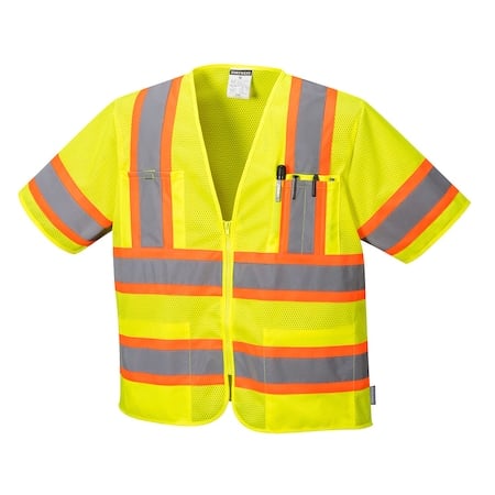 Augusta Hi-Vis Vest w/Sleeves 4XL Class Class 3, Zipper 4 Pockets MPN:US383