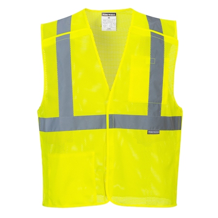 Hi-Vis Economy Breakaway Vest 4XL Class Class 2, Hook & Loop 2 Pockets MPN:US384