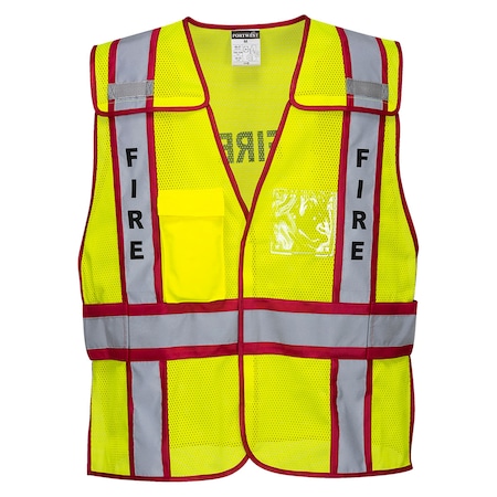 Hi-Vis Public Safety Vest XL Class Class 2, Hook and Loop 2 Mic Tab MPN:US387
