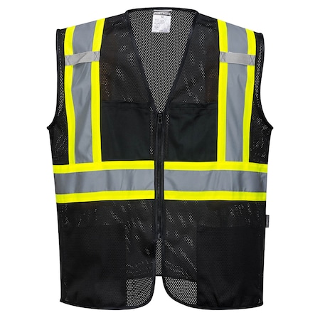 Non-ANSI Hi-Vis Vest 2XL, Zipper 4 Pockets, 2 Mic Tab MPN:US391
