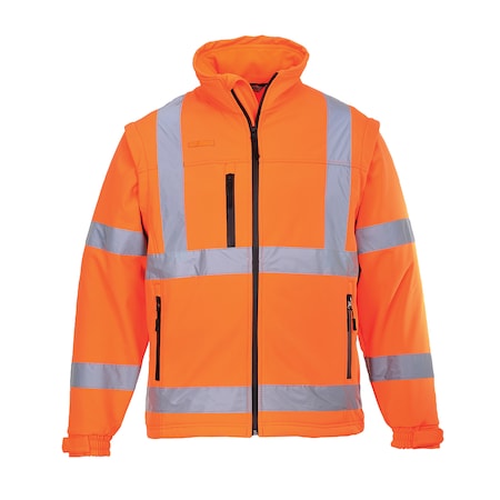 Hi-Vis Softshell Jacket, 94% Polyester, 6% Elastane, Orange, 2XL MPN:US428