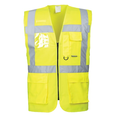 Hi-Vis Safety Vest 7XL Class 2, Zipper 7 Pockets, 2 Mic Tab, ID Window MPN:US476