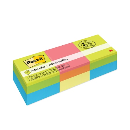 Sticky Notes, Green, Orange, 1.88
