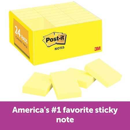 Sticky Notes, 1 3/8 in x 1 7/8 in Sz, PK24 MPN:653-24VAD