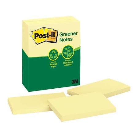 Recycled Sticky Notes, 3x5 In., YW, PK12 MPN:655-RP