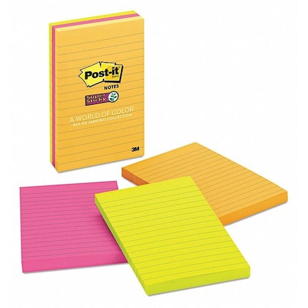 Pads in Energy Boost Collection Colors, Note Ruled, 4