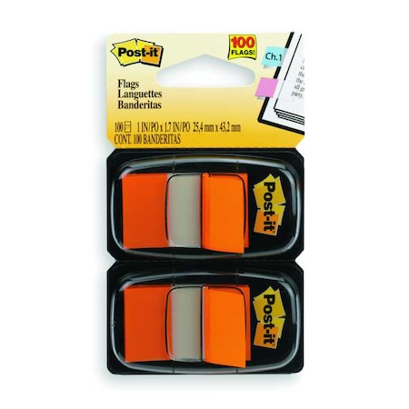 Sticky Flags, 1 x 1-3/4 In., Orange, PK2 MPN:680-OE2