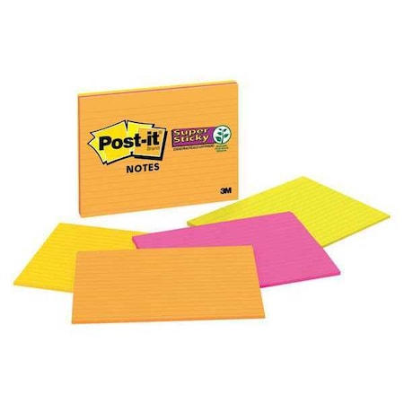 Super Sticky Notes, 6x8 In., PK4 MPN:6845-SSP
