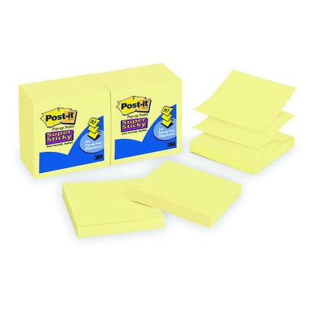 Pop-up Super Sticky Notes, 3x3 In, YW, PK12 MPN:R330-12SSCY