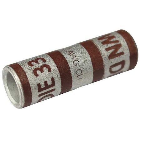 Crimp Wire Connector, 2 AWG Max, Brown, None Insulation, 600 V (Formerly PowerFirst) MPN:22EZ33