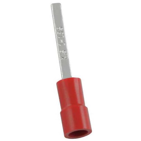 Pin Terminal, 16 AWG, 600 V, Vinyl Insulated, Red, Crimp Termination Only, 100 PK MPN:5UGP3