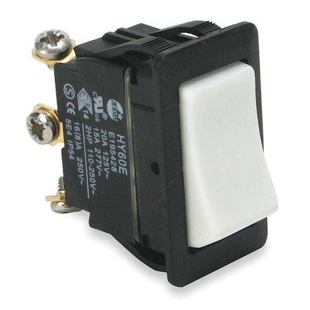 RockerSwitch, NoLens/Lamp, White, On/On MPN:2LNE6