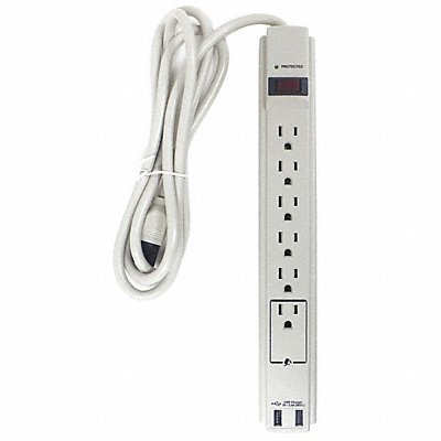 Surge Protector Outlet Strip 6 ft White MPN:52NY54