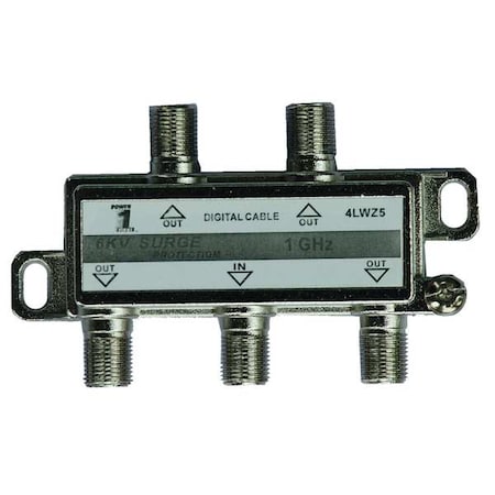 Cable Splitter, 4-Way, F-Type, 1 GHz MPN:4LWZ5