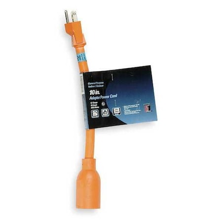 Adapter, Locking, 5-15P, 10 in., Orange MPN:1FD76
