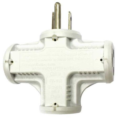 Plug Adapter, Surge, 5-15R, 5-15P, White (Formerly PowerFirst) MPN:52NY46