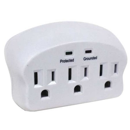Plug Adapter, Surge, 5-15P, White (Formerly PowerFirst) MPN:52NY48
