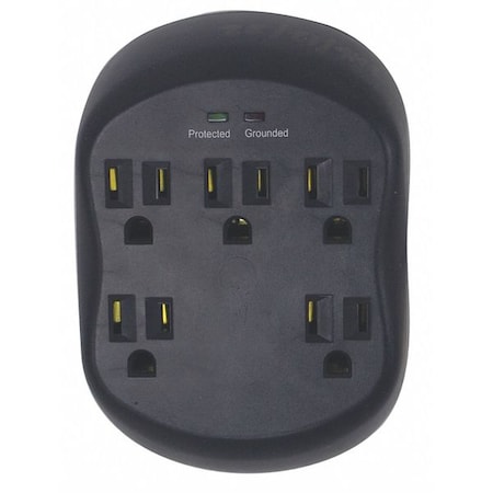Plug Adapter, Surge, 5-15P, Black (Formerly PowerFirst) MPN:52NY49