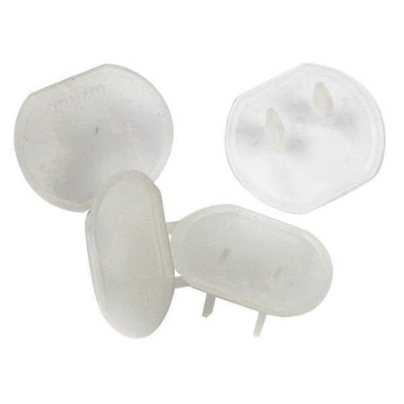 Outlet Safety Cap, For Use With Connector/Receptacle, 2 Wires, 2 Blades, Clear, 10 PK (Formerly PowerFirst) MPN:52NY39
